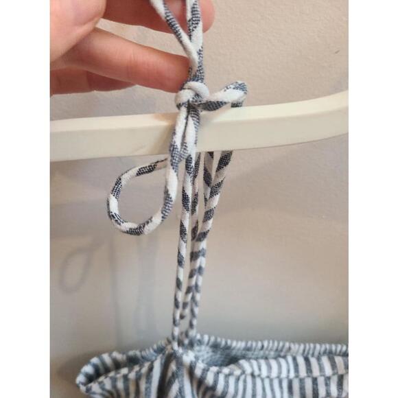 NWT - Old Navy - Fit & Flare Tie Strap Cami Mini Linen Dress - Pinstripe - S - Picture 9 of 13